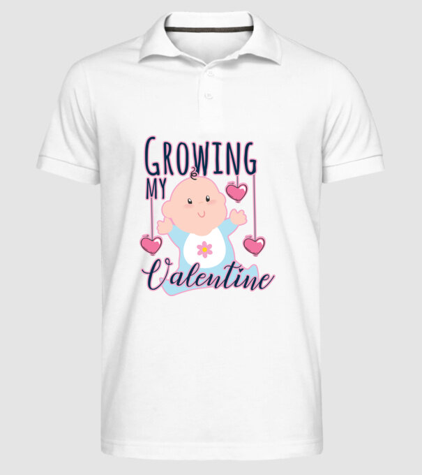 Growing my Valentine model alb pe tricou
