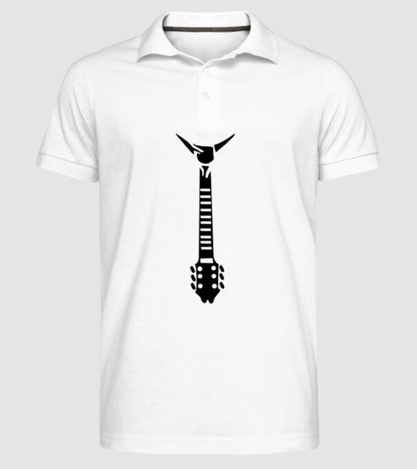 Guitar Tie model alb pe tricou