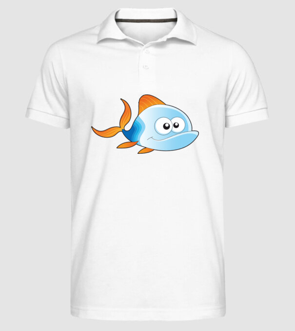 Fish model alb pe tricou