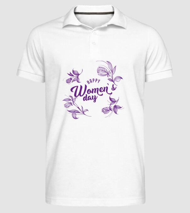 'Happy women''s day' model alb pe tricou