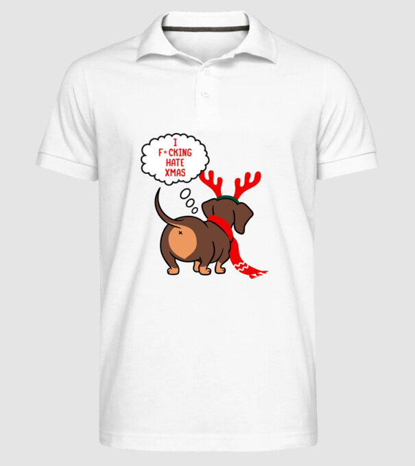 Hate Xmas model alb pe tricou