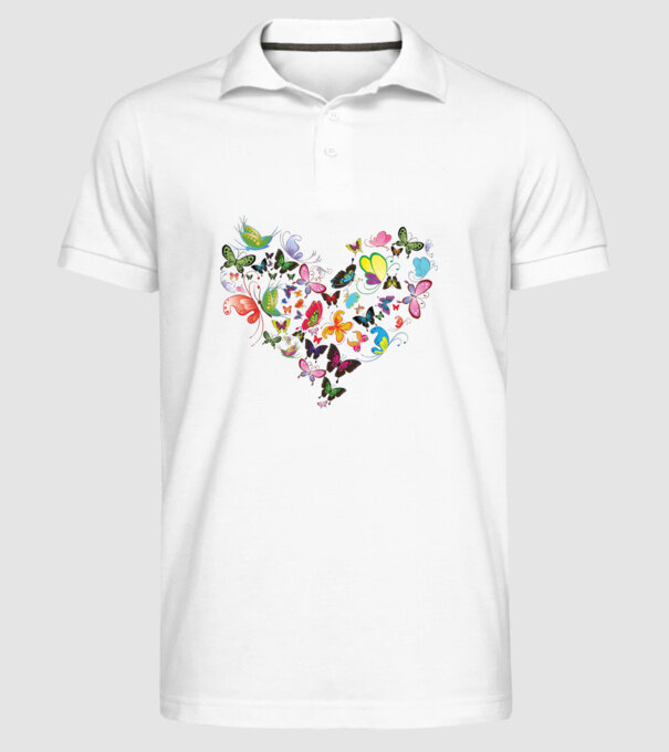 Butterfly Heart model alb pe tricou