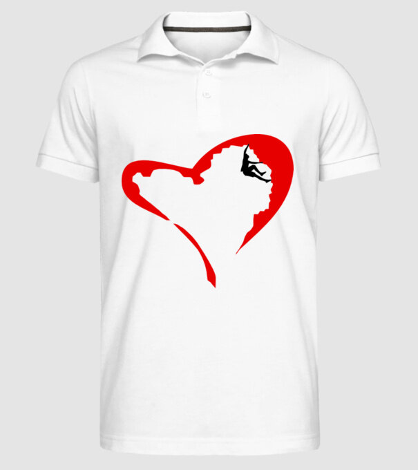 heartclimb model alb pe tricou