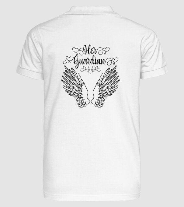 Her Guardian model alb pe tricou