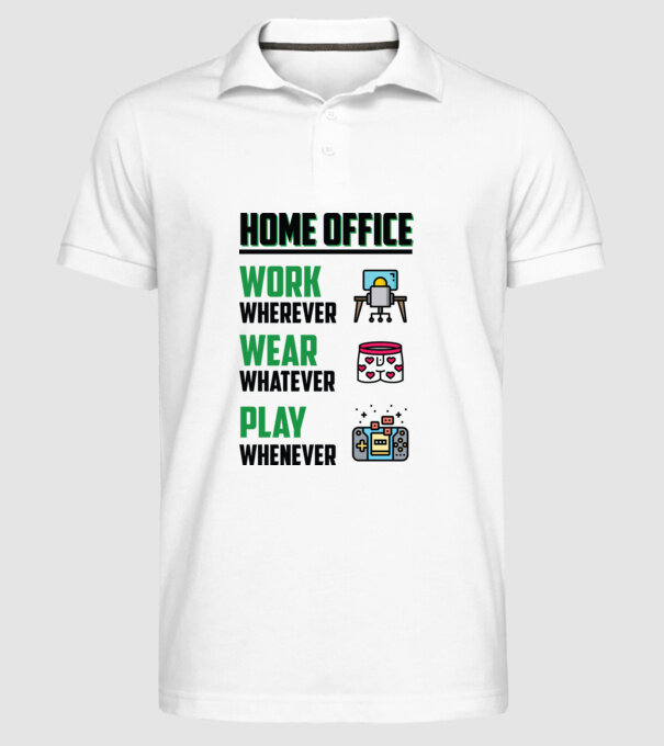 Home office model alb pe tricou