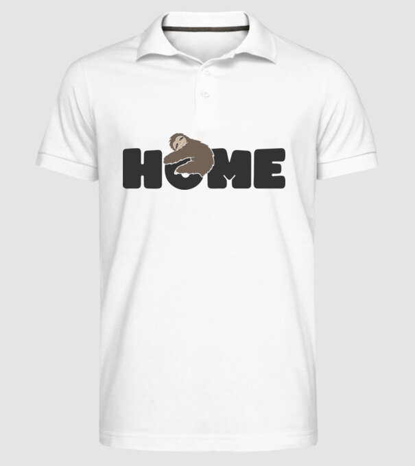 Home Sloth model alb pe tricou