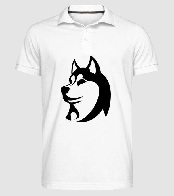 Husky model alb pe tricou