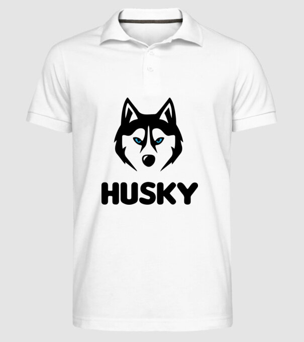 Husky băiat model alb pe tricou
