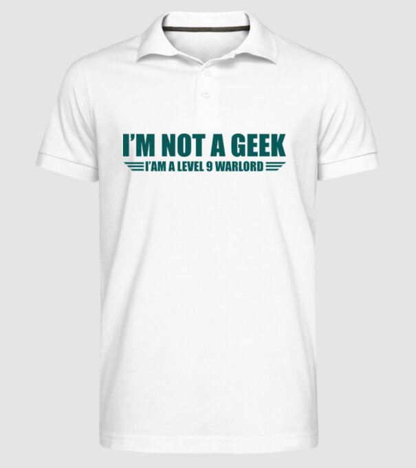 'I''m not a geek' model alb pe tricou