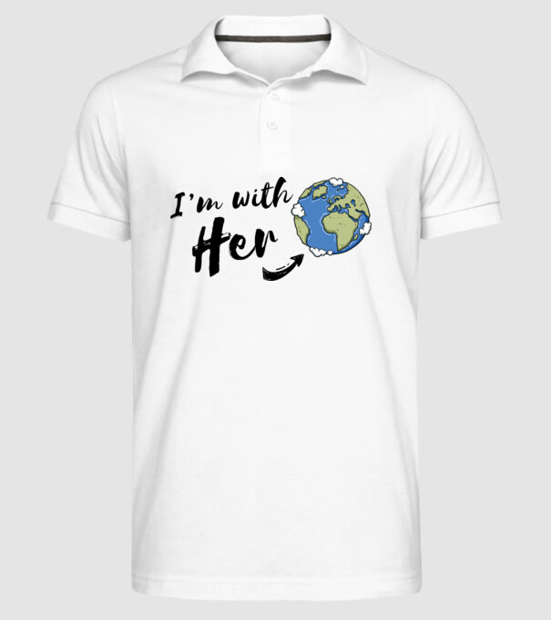 'i''m with her' model alb pe tricou