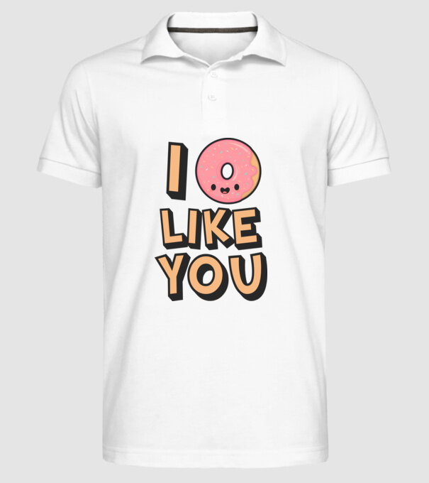 I donut like you model alb pe tricou