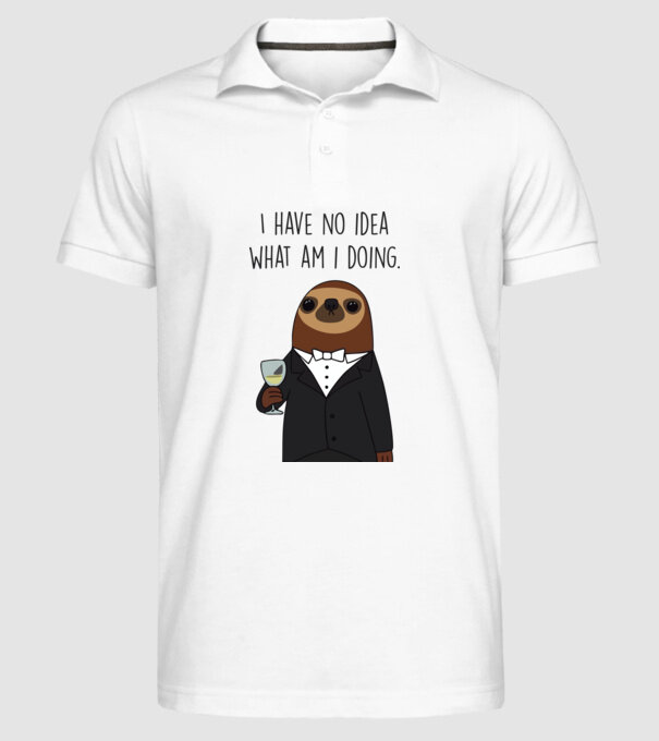 I have no idea sloth model alb pe tricou