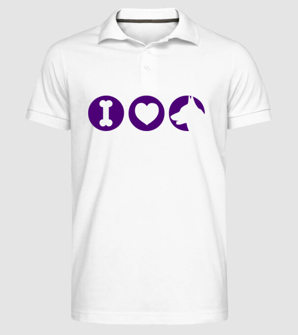 I Love model alb pe tricou