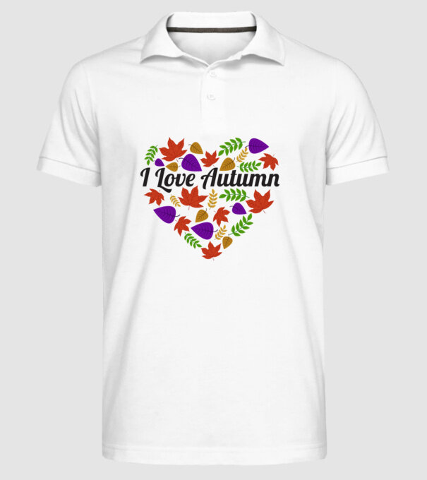 I love autumn model alb pe tricou