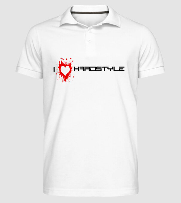 i love hardstyle model alb pe tricou