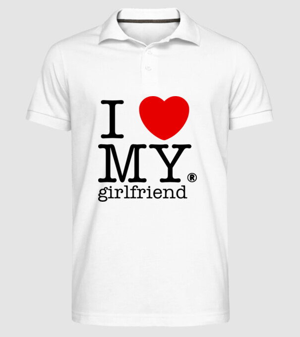 I love my Girlfriend model alb pe tricou