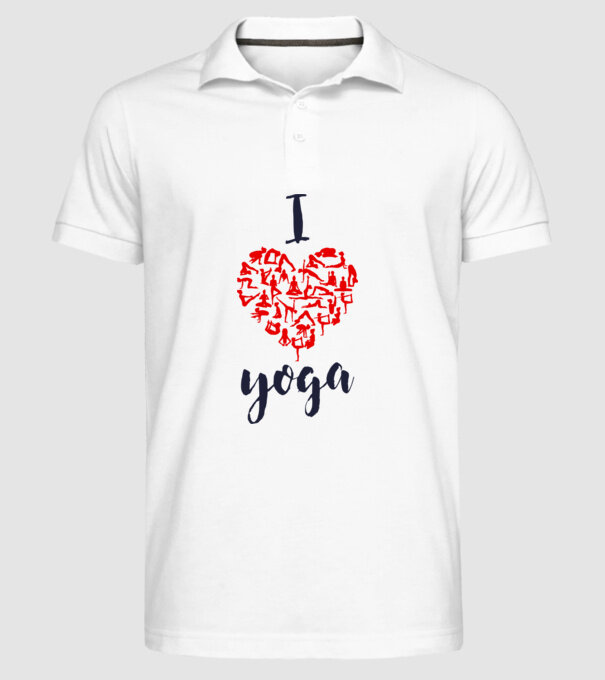 I love yoga model alb pe tricou