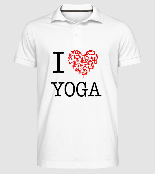 I LOVE YOGA model alb pe tricou