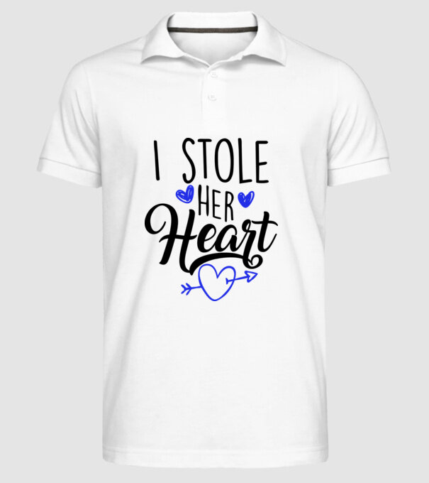 Cuplu I stole her heart model alb pe tricou