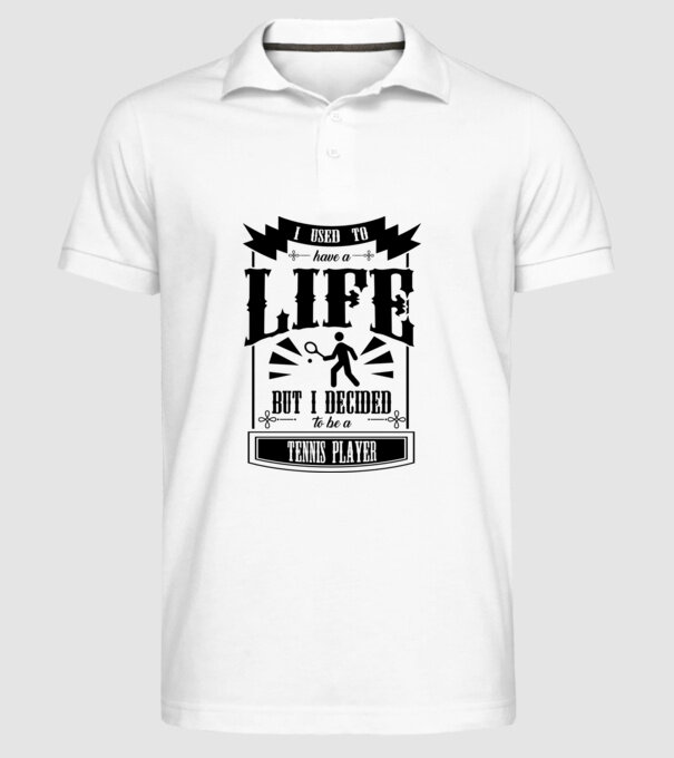 I used to have a life JUCĂTOR TENIS model alb pe tricou
