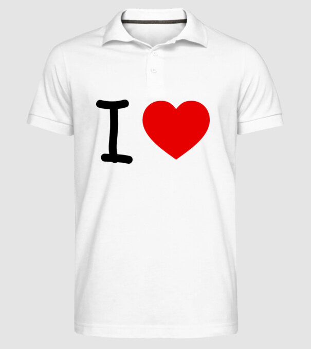 ilove model alb pe tricou