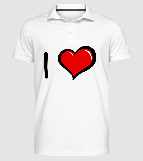 ilove model alb pe tricou