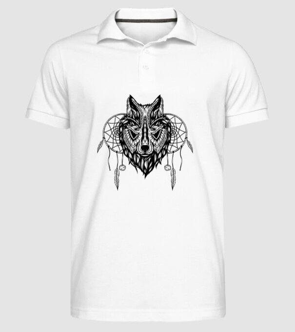 lup indian model alb pe tricou