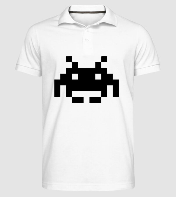 Invaders retro model alb pe tricou