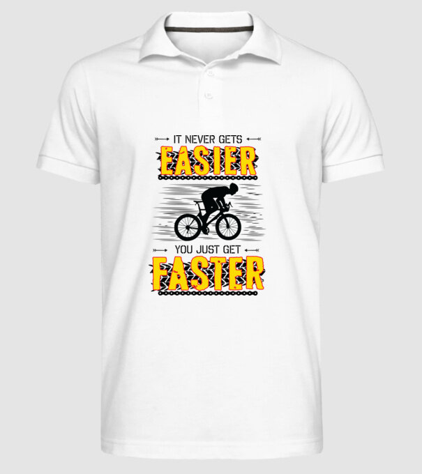 it never gets easier model alb pe tricou