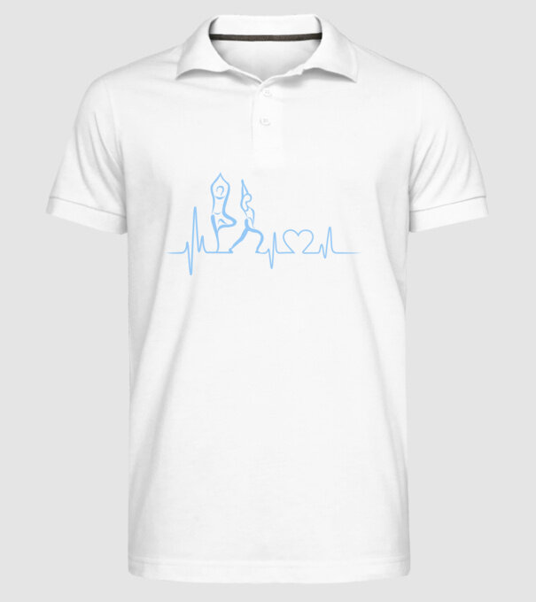 Inimă Yoga model alb pe tricou