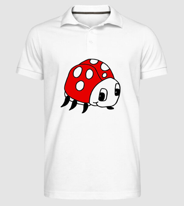 Buburuză model alb pe tricou