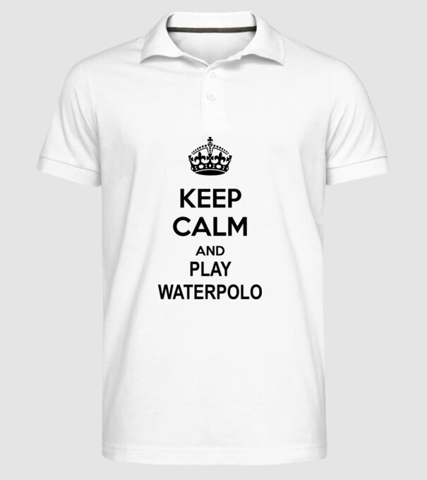 Keep Calm and play waterpolo model alb pe tricou