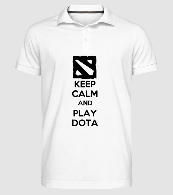 keep calm play dota model alb pe tricou