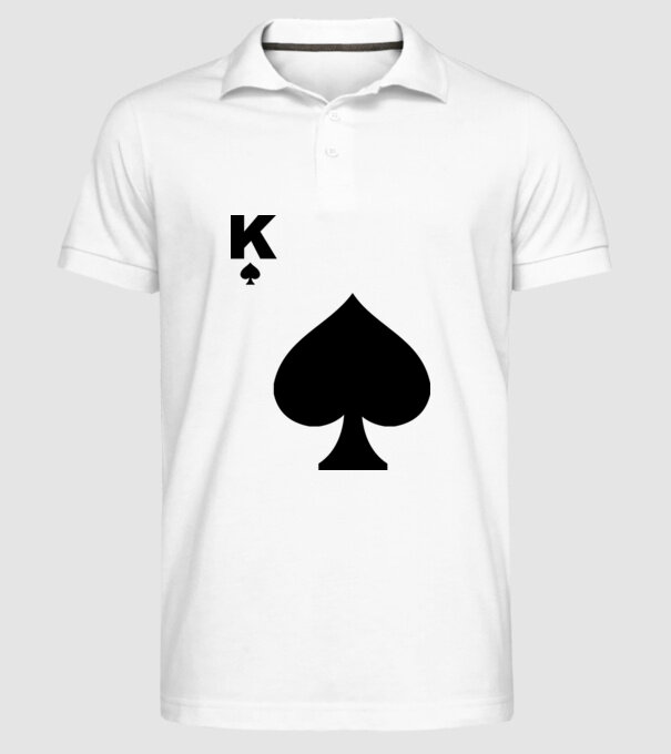 Rege model alb pe tricou