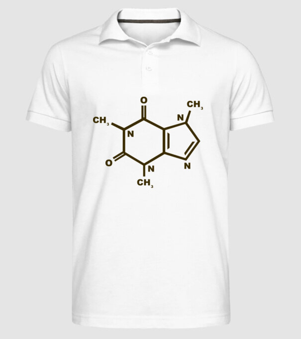 Coffeine model alb pe tricou
