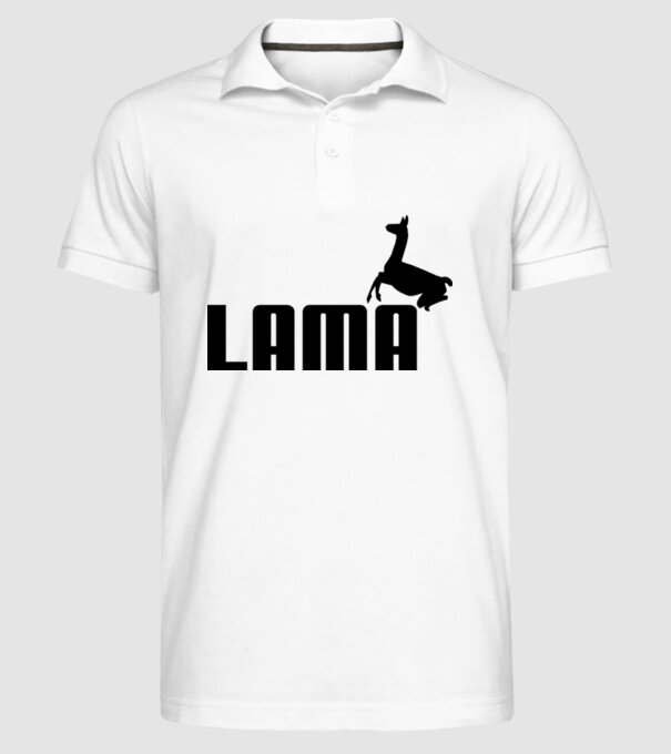 Lama puma model alb pe tricou