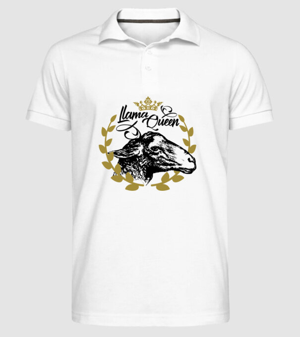 Lama Queen model alb pe tricou