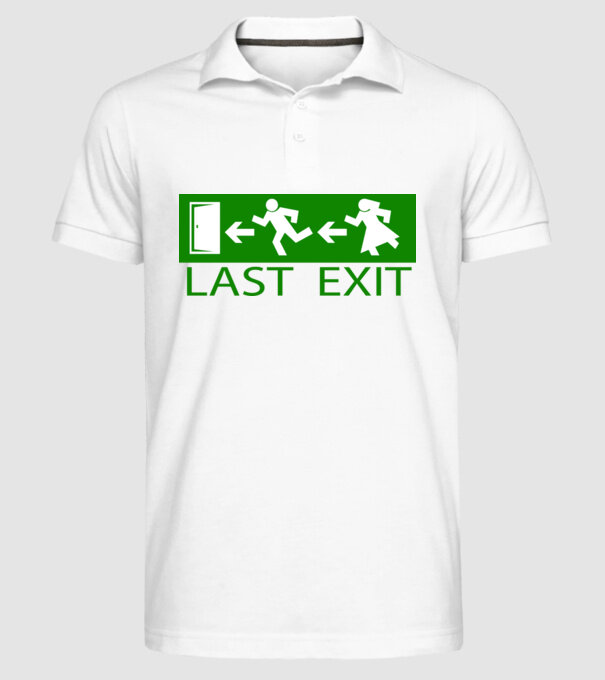 Last Exit model alb pe tricou