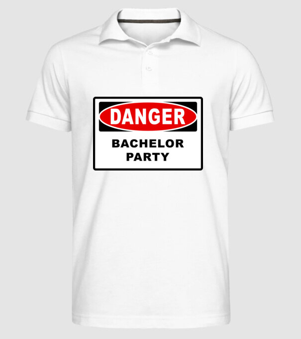 Bachelor DANGER model alb pe tricou