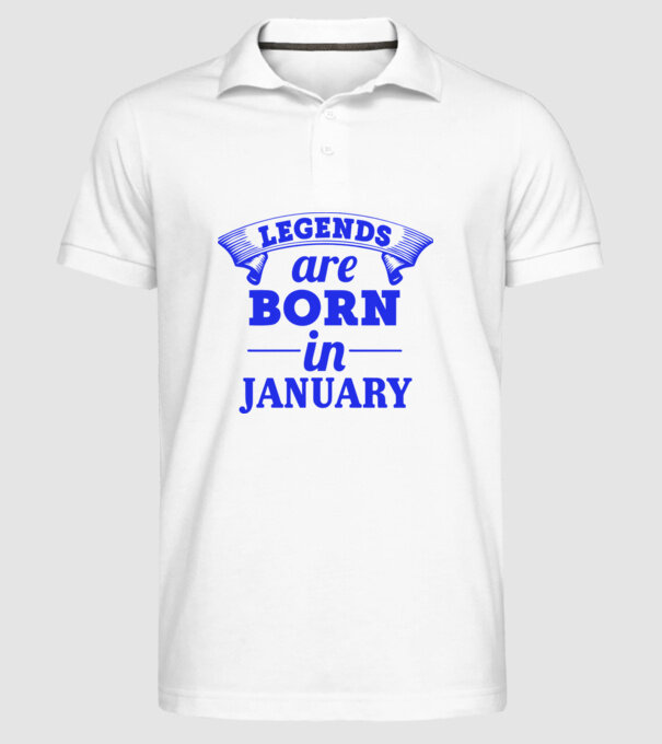 Legends are born in January model alb pe tricou
