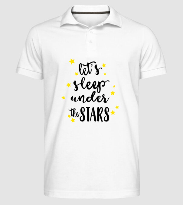 Lets sleep under the stars model alb pe tricou