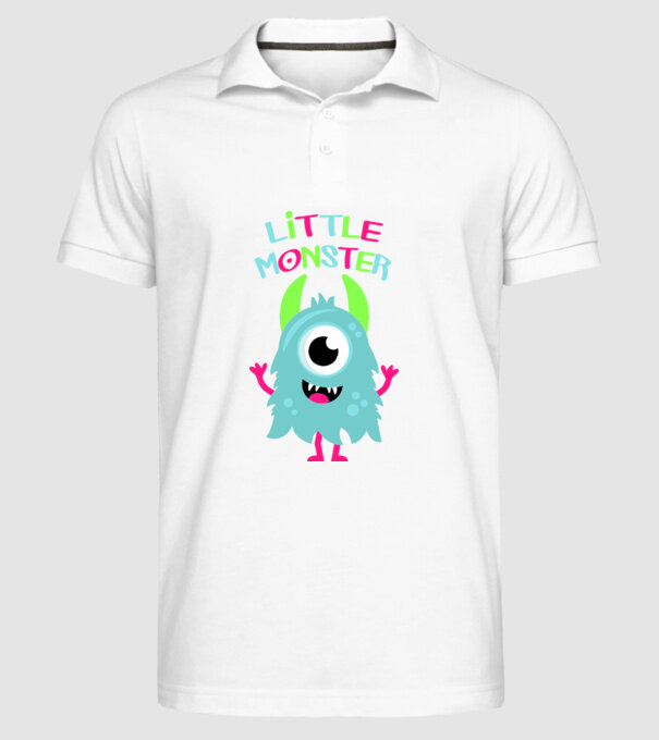 Little monster model alb pe tricou