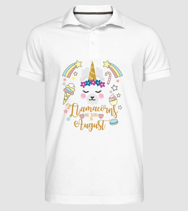 Llamacorns are born in August model alb pe tricou