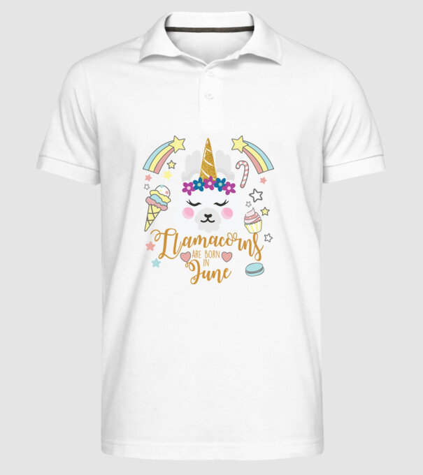 Llamacorns are born in June model alb pe tricou