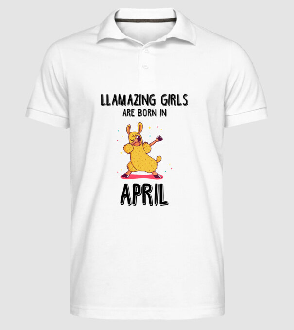 llamazing girls are born in april black model alb pe tricou