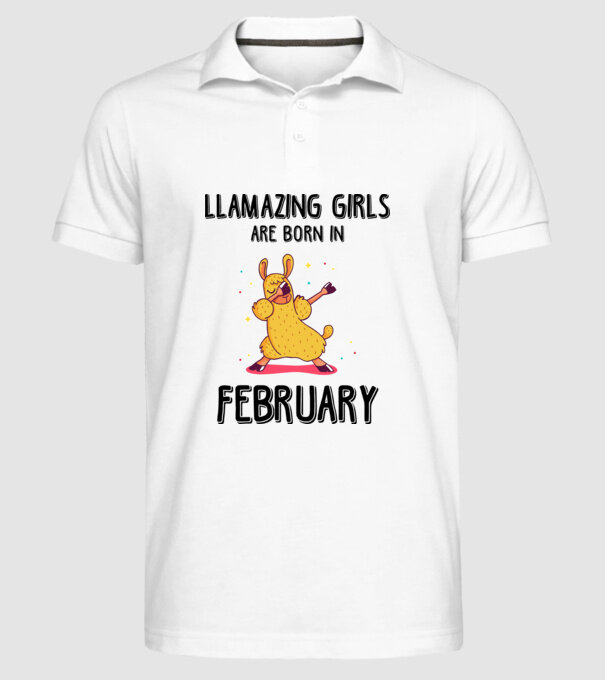 llamazing girls are born in february black model alb pe tricou
