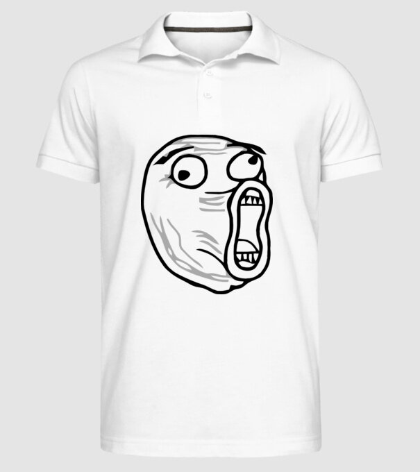 LOL Face model alb pe tricou