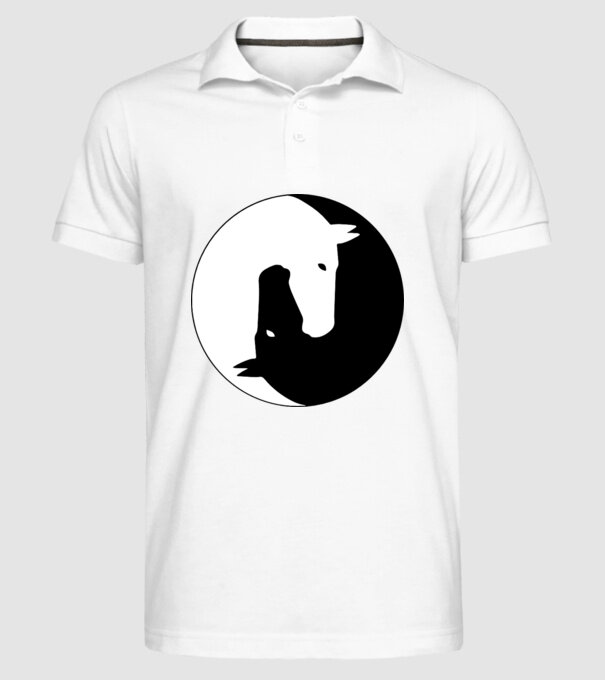 Lovas ying-yang model alb pe tricou