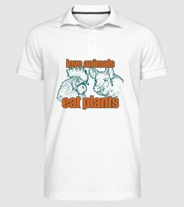 love animals model alb pe tricou