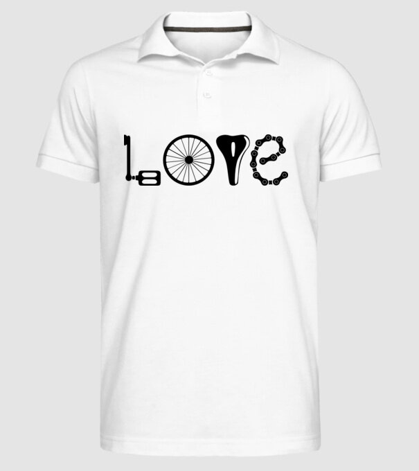 love bicicletă model alb pe tricou